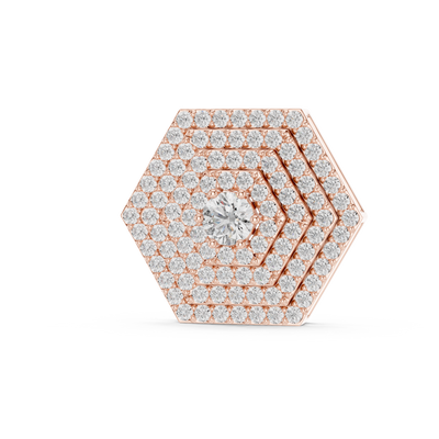 Seraphina 15.3 mm Hexagonal Halo Diamond Necklace