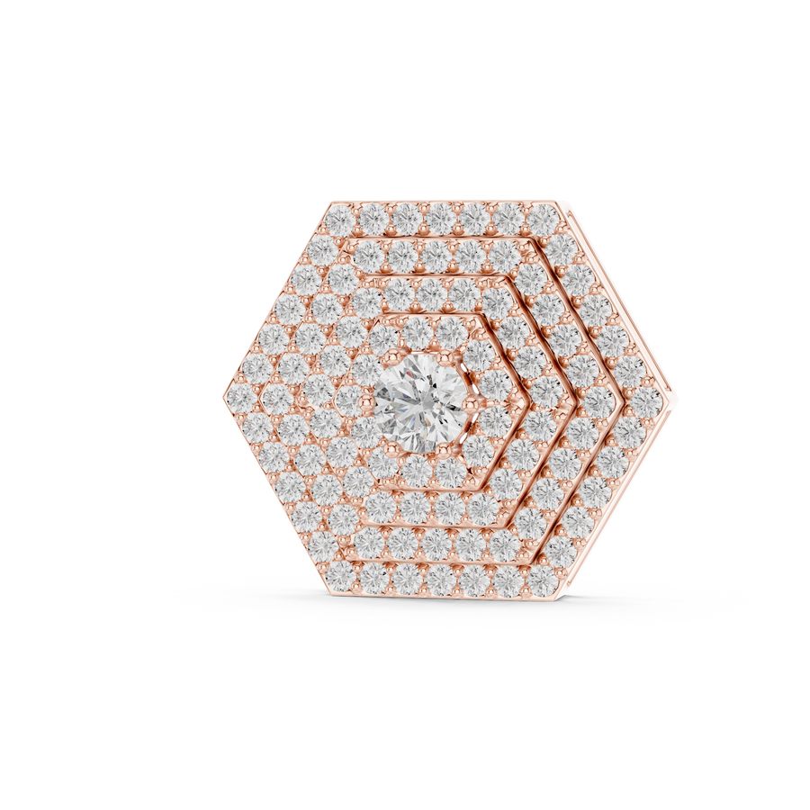 Seraphina 15.3 mm Hexagonal Halo Diamond Necklace