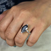 AAA Quality Certified 6.10 Ct Marquise Cut Black Diamond Solitaire Ring in 925, Sterling Silver Valentine Gift