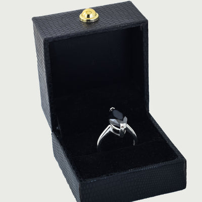 2 Ct Certified Beautiful Marquise Shape Black Diamond Ring With Diamond Accents, Stunning Look & Great Brilliance (Copy) - ZeeDiamonds