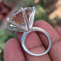 HUGE 115 Ct White Moissanite Ring , Excellent Cut Great Shine & Bling, Wedding GIft - ZeeDiamonds