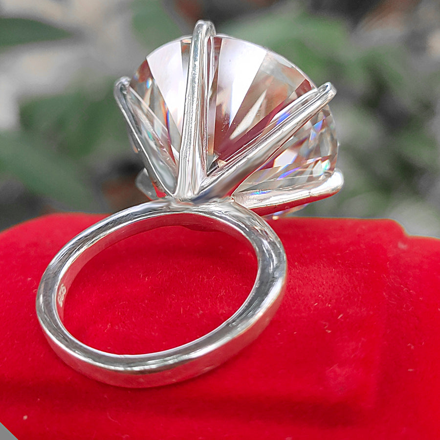 HUGE 115 Ct White Moissanite Ring , Excellent Cut Great Shine & Bling, Wedding GIft - ZeeDiamonds