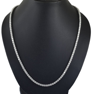 RARE 3mm 24 inches White Moissanite Tennis Necklace – 18 Cts Amazing Shine & Bling - ZeeDiamonds