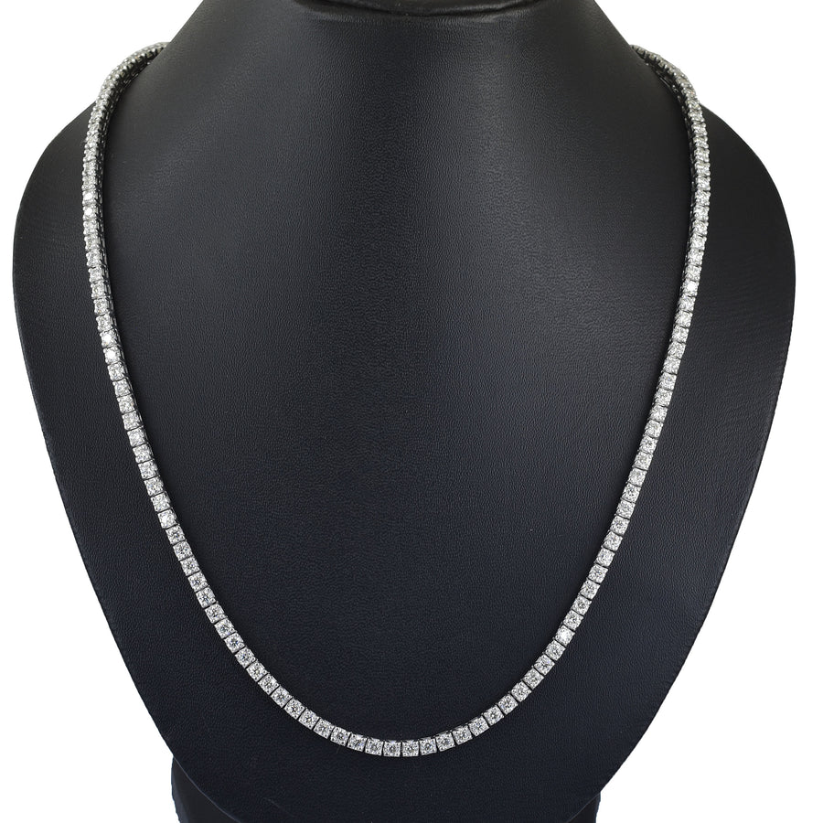 RARE 3mm 24 inches White Moissanite Tennis Necklace – 18 Cts Amazing Shine & Bling - ZeeDiamonds