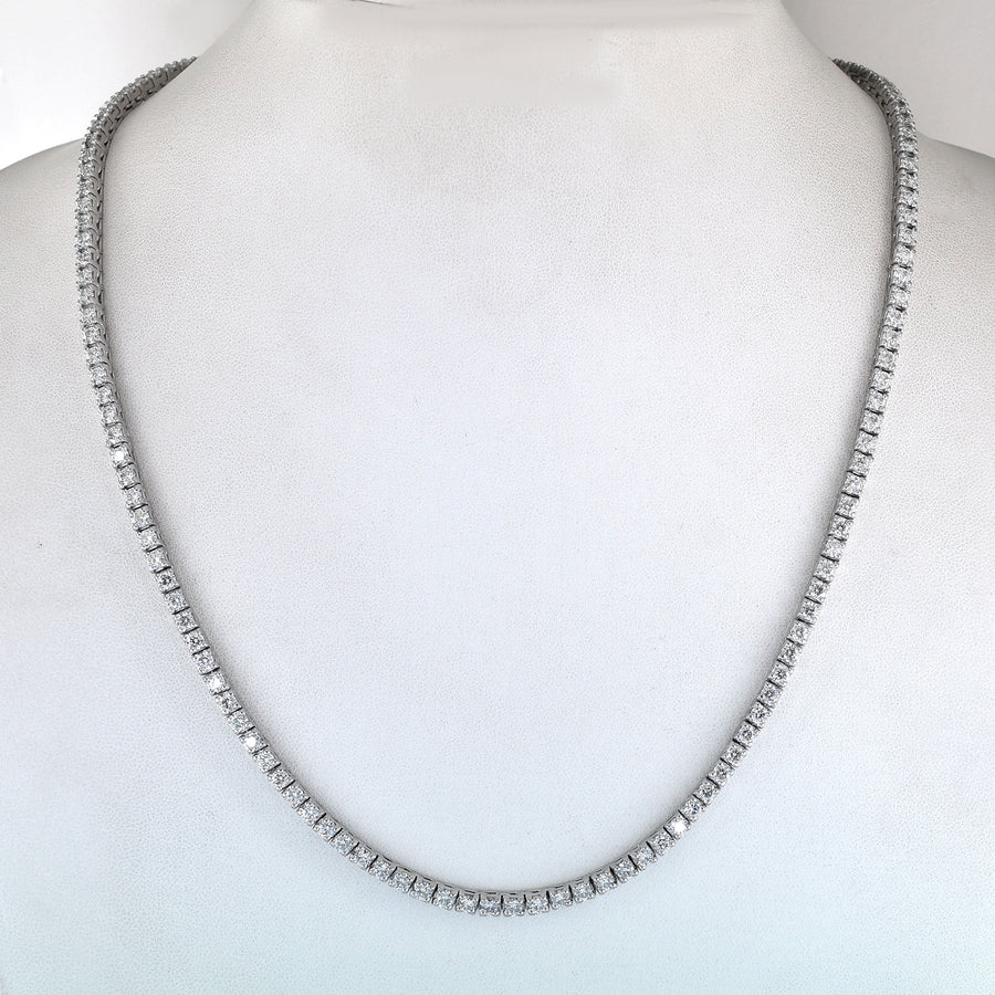 RARE 3mm 24 inches White Moissanite Tennis Necklace – 18 Cts Amazing Shine & Bling - ZeeDiamonds