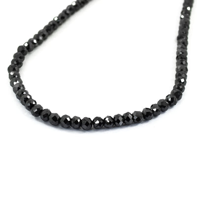 Black Diamonds Beaded Necklace, Excellent Cut, 4.5-5 mm AAA Quality- Certified! Free Diamond Studs. - ZeeDiamonds