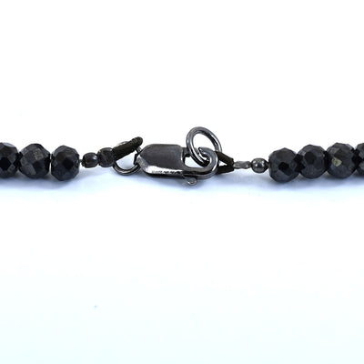 Black Diamonds Beaded Necklace, Excellent Cut, 4.5-5 mm AAA Quality- Certified! Free Diamond Studs. - ZeeDiamonds