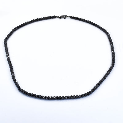 Black Diamonds Beaded Necklace, Excellent Cut, 4.5-5 mm AAA Quality- Certified! Free Diamond Studs. - ZeeDiamonds