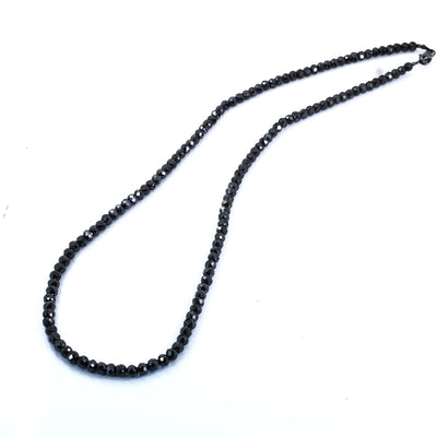 Black Diamonds Beaded Necklace, Excellent Cut, 4.5-5 mm AAA Quality- Certified! Free Diamond Studs. - ZeeDiamonds