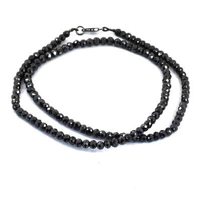 Black Diamonds Beaded Necklace, Excellent Cut, 4.5-5 mm AAA Quality- Certified! Free Diamond Studs. - ZeeDiamonds