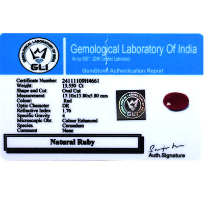 Luxury 6.87 Ct Oval Shape Ruby Gemstone, Supports heart energy and blood circulation !