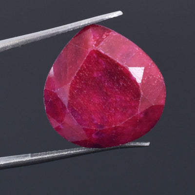 Natural Ruby Gemstone – 24.70 Cts of Pure Elegance, Certified, Boosts Vitality and Energy, Pear Cut