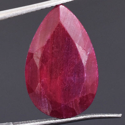 RARE 11.82 Ct Pear Cut Ruby Gemstone,Ruled by the Sun (Surya) in astrology !