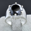 Stunning 7 Ct Round Brilliant Cut Black Diamond Ring in 925 Sterling Silver Wedding Ring, Anniversary Ring - ZeeDiamonds