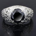 Winter Wedding Ring 3.5 Ct Round Brilliant Cut Black Diamond Ring in 925 Sterling Silver Unique Design Must Buy! - ZeeDiamonds