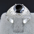 Winter Wedding Ring 3.5 Ct Round Brilliant Cut Black Diamond Ring in 925 Sterling Silver Unique Design Must Buy! - ZeeDiamonds