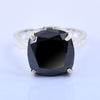 Promise Ring 4 Ct Cushion Cut Black Diamond Solitaire Ring in 925 Sterling Silver Great Collection