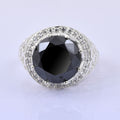 Designer 8 Ct Round Brilliant Cut Black Diamond Solitaire Ring in 925 Sterling Silver Wedding Ring - ZeeDiamonds