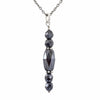 Certified 10mm-6mm Fancy Beads Black Diamond Pendant, 925 Silver, Excellent Cut & Luster - ZeeDiamonds