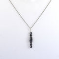 Certified 10mm-6mm Fancy Beads Black Diamond Pendant, 925 Silver, Excellent Cut & Luster - ZeeDiamonds