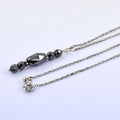 Certified 10mm-6mm Fancy Beads Black Diamond Pendant, 925 Silver, Excellent Cut & Luster - ZeeDiamonds