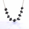 Certified 5-6 mm Rough Beaded Black Diamond Chain Necklace 925 Sterling Silver Unique Design! - ZeeDiamonds