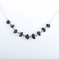 Certified 5-6 mm Rough Beaded Black Diamond Chain Necklace 925 Sterling Silver Unique Design! - ZeeDiamonds