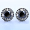 2ct each Round Cut Black Diamond Studs with Black Diamond Accents Unisex, Ideal Gift For Wife, Girlfriend - ZeeDiamonds