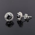 2ct each Round Cut Black Diamond Studs with Black Diamond Accents Unisex, Ideal Gift For Wife, Girlfriend - ZeeDiamonds