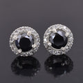 2ct each Round Cut Black Diamond Studs with Black Diamond Accents Unisex, Ideal Gift For Wife, Girlfriend - ZeeDiamonds