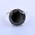 Designer 5 Ct Round Brilliant Cut Black Diamond Solitaire Ring in 925 Sterling Silver Promise Ring - ZeeDiamonds