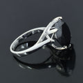 Designer 5 Ct Round Brilliant Cut Black Diamond Solitaire Ring in 925 Sterling Silver Promise Ring - ZeeDiamonds