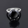 Designer 5 Ct Round Brilliant Cut Black Diamond Solitaire Ring in 925 Sterling Silver Promise Ring - ZeeDiamonds