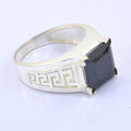 5 Ct Princess Cut Black Diamond Solitaire Men's Ring in 925 Sterling Silver Great Shine - ZeeDiamonds