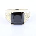 5 Ct Princess Cut Black Diamond Solitaire Men's Ring in 925 Sterling Silver Great Shine - ZeeDiamonds