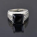 5 Ct Princess Cut Black Diamond Solitaire Men's Ring in 925 Sterling Silver Great Shine - ZeeDiamonds