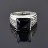 5 Ct Princess Cut Black Diamond Solitaire Men's Ring in 925 Sterling Silver Great Shine