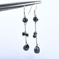 Stunning Black Diamond Dangler Silver Earrings, Bridesmaid Gift, Birthday Gift, Gift for Daughter - ZeeDiamonds