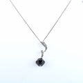 AAA Quality Certified Black Diamond Solitaire Pendant in Signity Stones Elegant Style - ZeeDiamonds