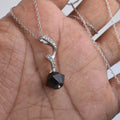 AAA Quality Certified Black Diamond Solitaire Pendant in Signity Stones Elegant Style - ZeeDiamonds