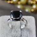 Certified 3 Ct Cushion Shape Black Diamond Solitaire 925 Sterling Silver Great Shine - ZeeDiamonds