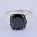 Certified 3 Ct Cushion Shape Black Diamond Solitaire 925 Sterling Silver Great Shine - ZeeDiamonds