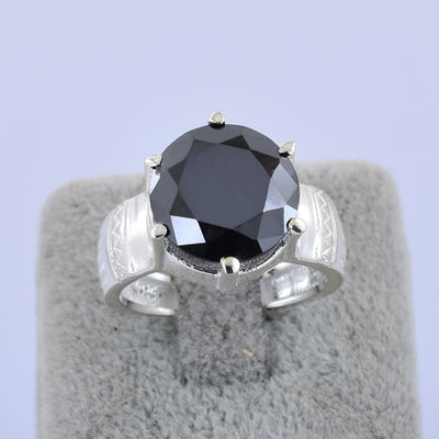 Best Collection 5 Ct Round Brilliant Cut Black Diamond Solitaire Ring in 925 Sterling Silver Great Shine - ZeeDiamonds