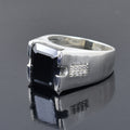 5 Ct Emerald Cut Black Diamond Solitaire Men's Ring in 925 Sterling Silver Anniversary and Wedding Gift - ZeeDiamonds