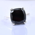 2 Ct Cushion Cut Black Diamond Solitaire Ring in 925 Sterling Silver Anniversary and Wedding Gift - ZeeDiamonds