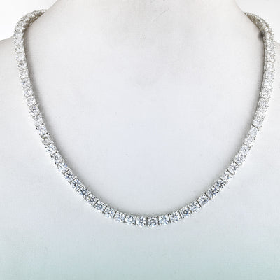 RARE 4mm 24 inches White Moissanite Tennis Necklace – 43 Cts Amazing Shine & Bling - ZeeDiamonds