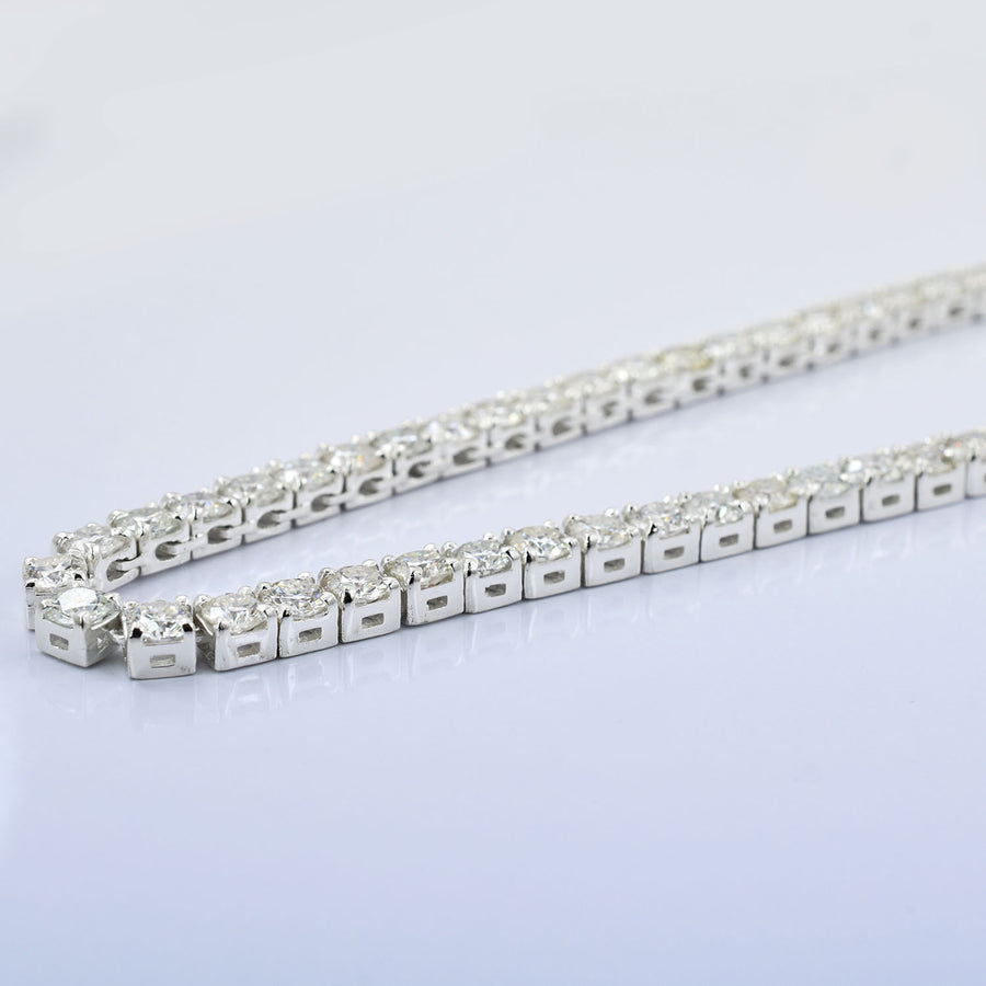 RARE 4mm 24 inches White Moissanite Tennis Necklace – 43 Cts Amazing Shine & Bling - ZeeDiamonds