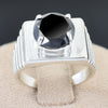 4.30 Carat Certified Black Diamond Solitaire Ring , 925 Sterling Silver, Round Brilliant Cut, Men's Ring Customized Finish!