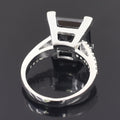 6.95 Ct AAA Quality Princess Cut Black Diamond Solitaire Ring in 925 Silver- Great Luster & Very Elegant - ZeeDiamonds