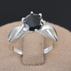 Elegant 2.60 Carat Black Diamond Solitaire Ring , 925 Sterling Silver, Round Brilliant Cut, Customized Finish - ZeeDiamonds